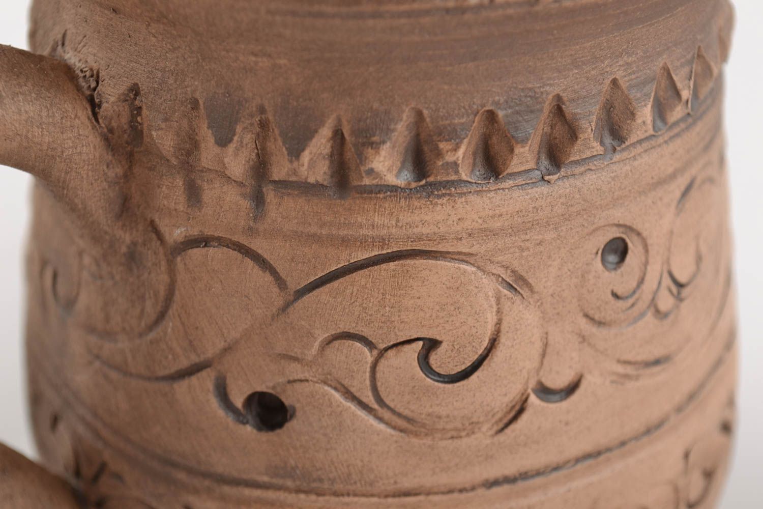 Глиняная кружка ручной работы большая красивая молочная керамика 330 мл фото 4
