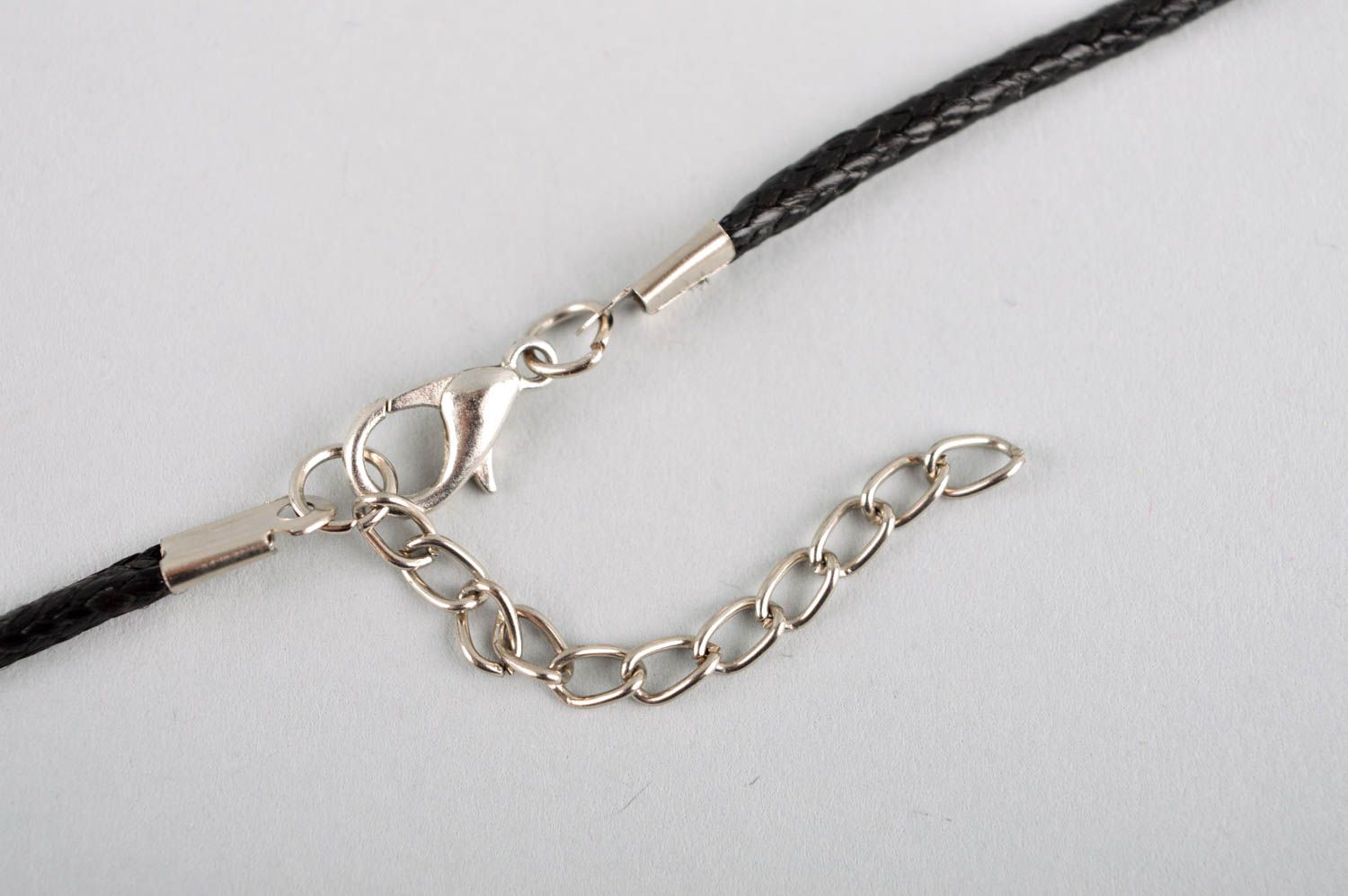 Handmade cord pendant with natural stone stylish jewelry handmade accessories  photo 3
