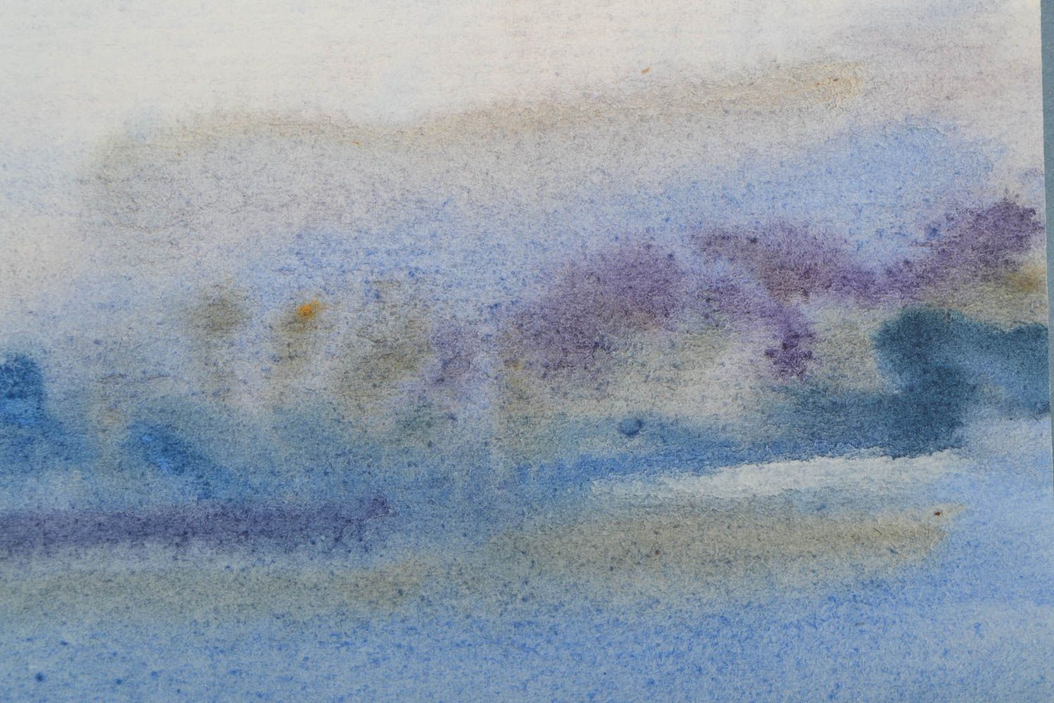 Handmade watercolor painting In Shades of Blue photo 5