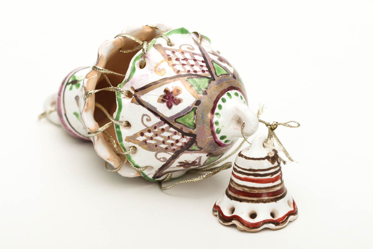 Campana artesanal cerámica decoración de hogar pintada regalo original foto 3