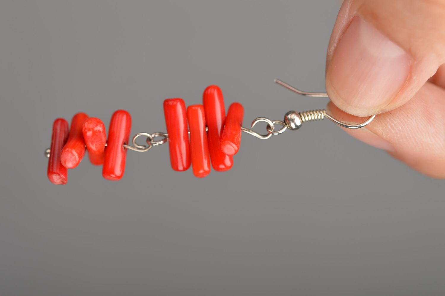 Damen Ohrringe handmade Edelstein Schmuck Accessoires für Frauen in Rot  foto 3