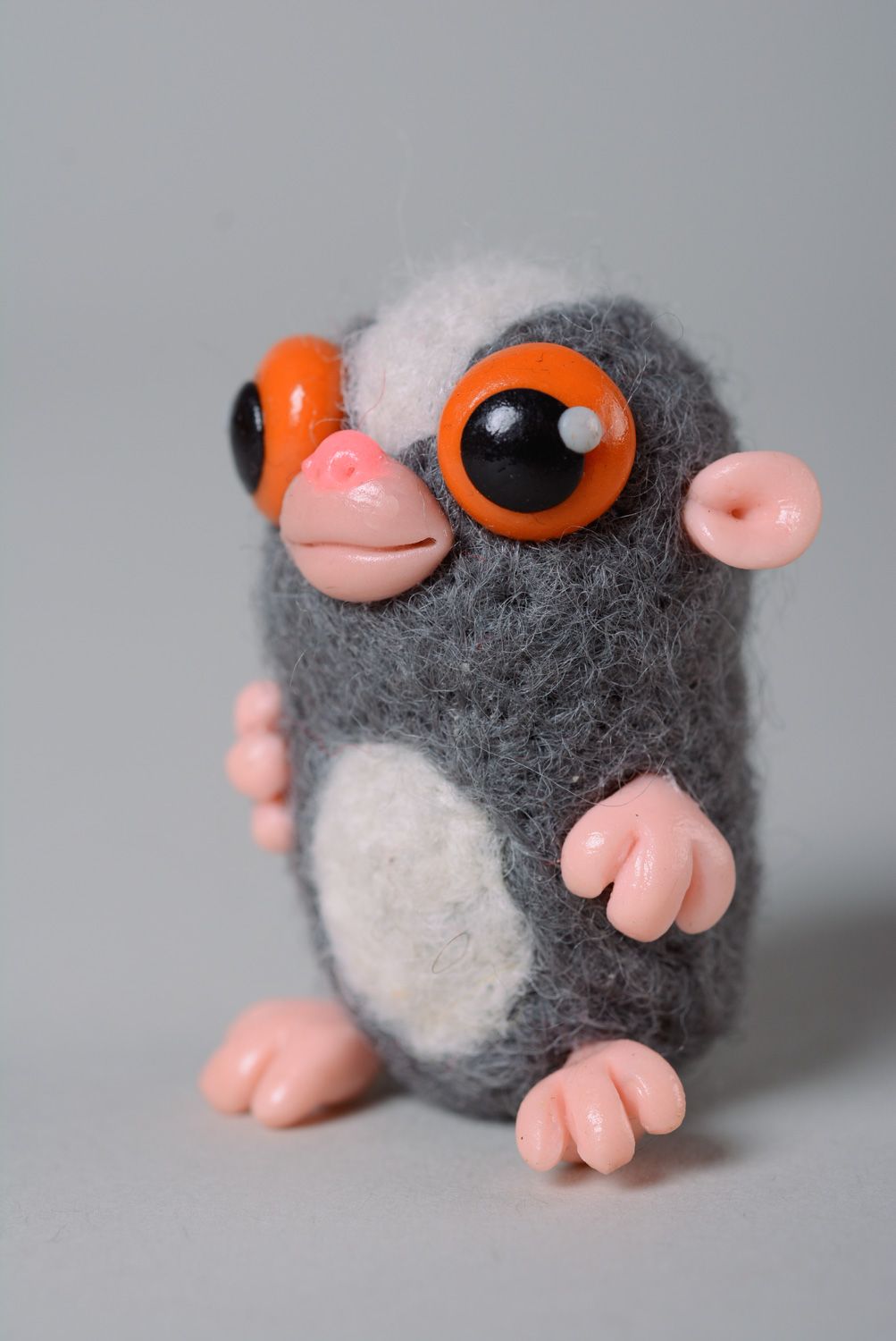 Homemade wool felted miniature toy Lemur photo 2