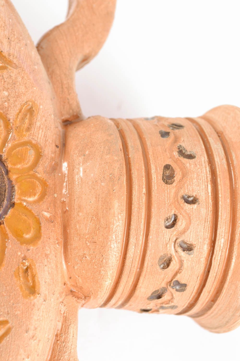 Cruche en terre cuite originale faite main vaisselle de design ethnique photo 3