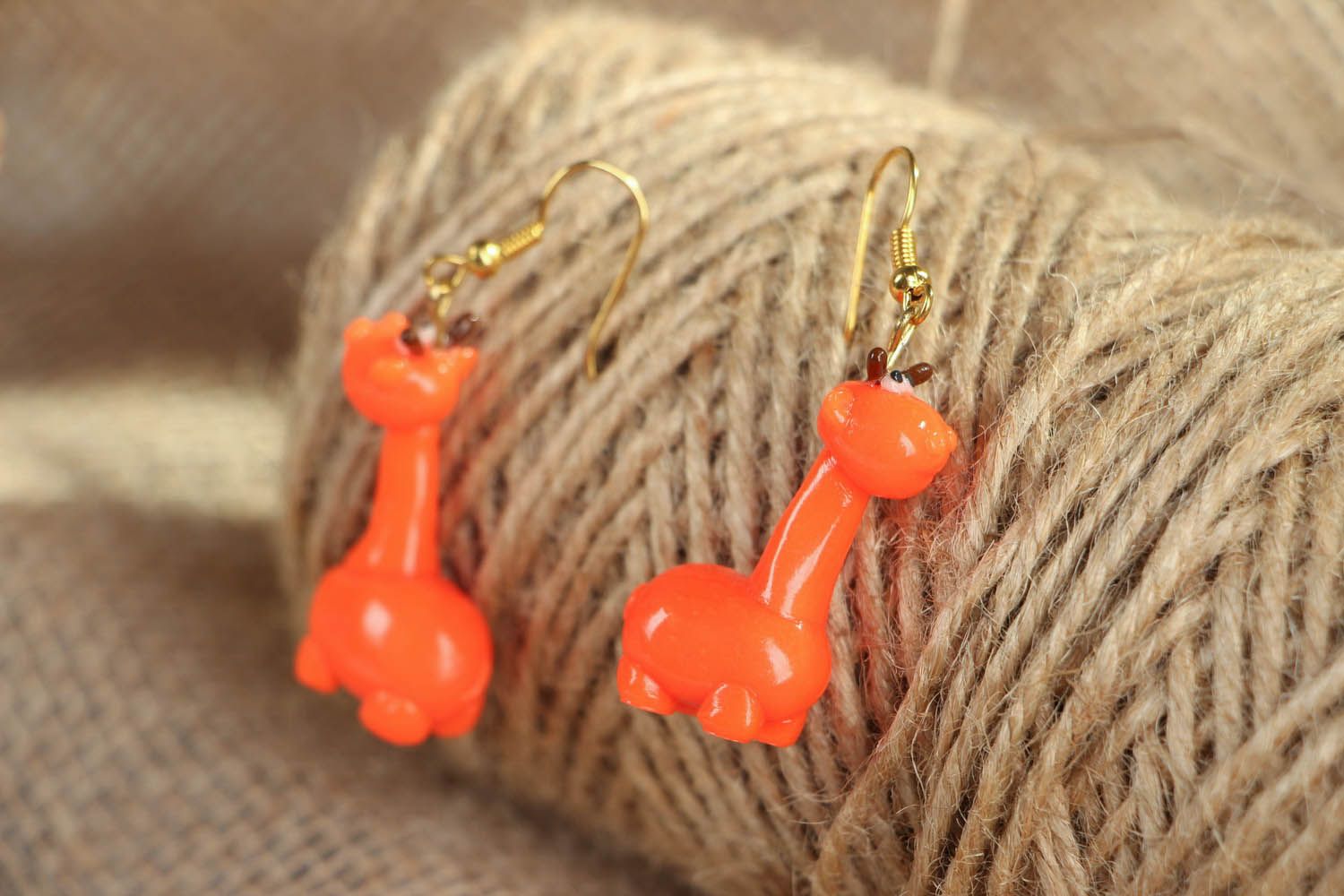 Polymer clay earrings Giraffe photo 3