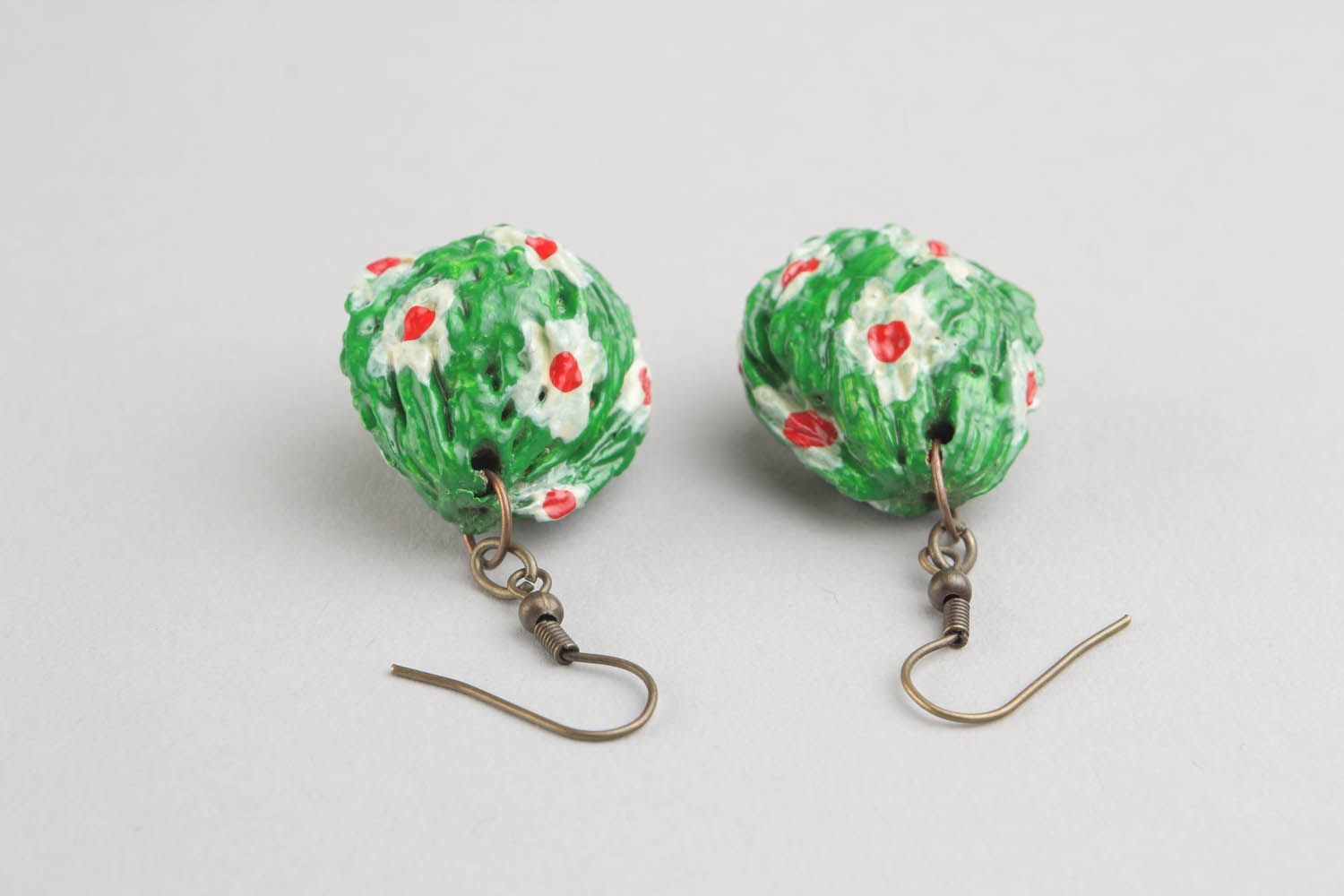 Earrings made of apricot photo 3