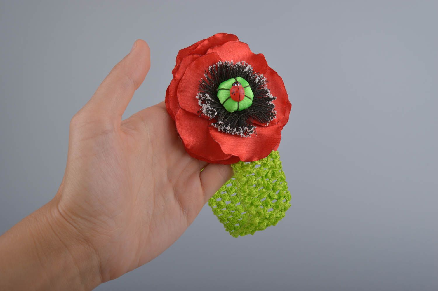 Handmade designer headband unusual headband with flower stylish accessory photo 4