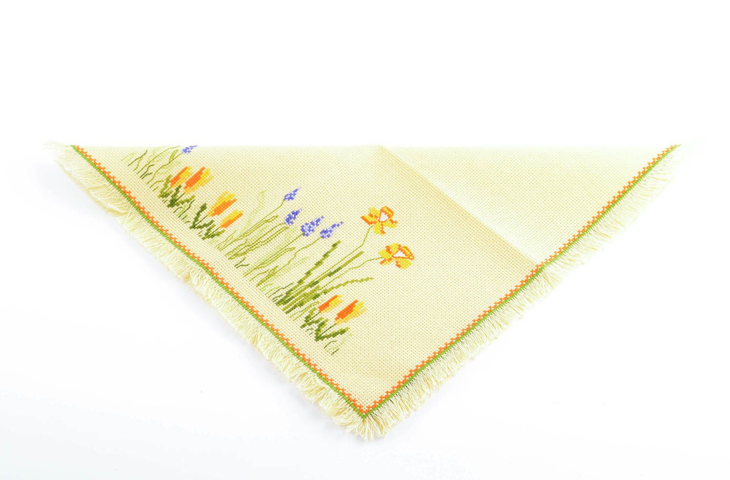 Unusual handmade textile napkin cross stitch home textiles decorative use only photo 3
