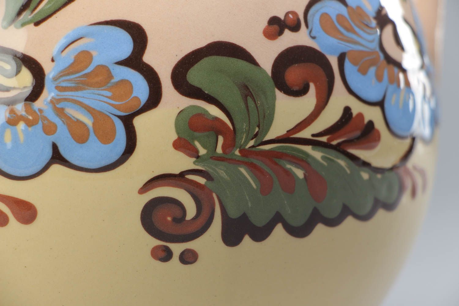 jarra de arcilla para 2 l artesanal bonita pintada con esmalte multicolor foto 3