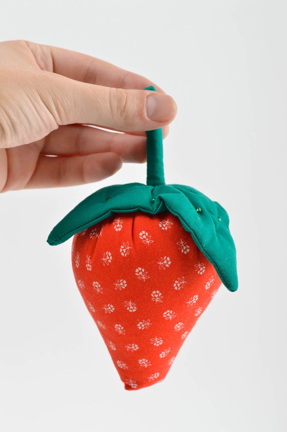 Juguete artesanal de tela de algodón peluche para niño regalo original fresa	 foto 5