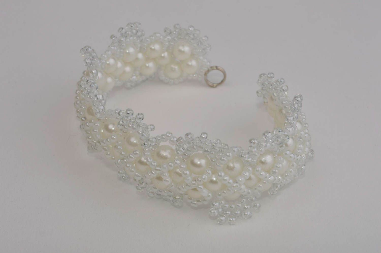 Hand-woven bracelet handmade seed bead bracelet fashion jewelry white bracelets photo 4