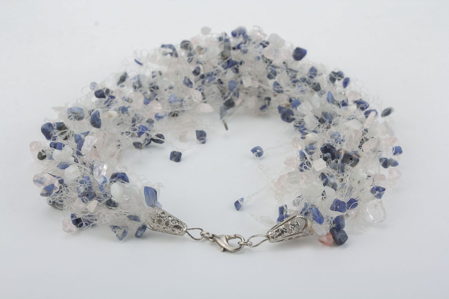 Airy necklace made of natural stones photo 2