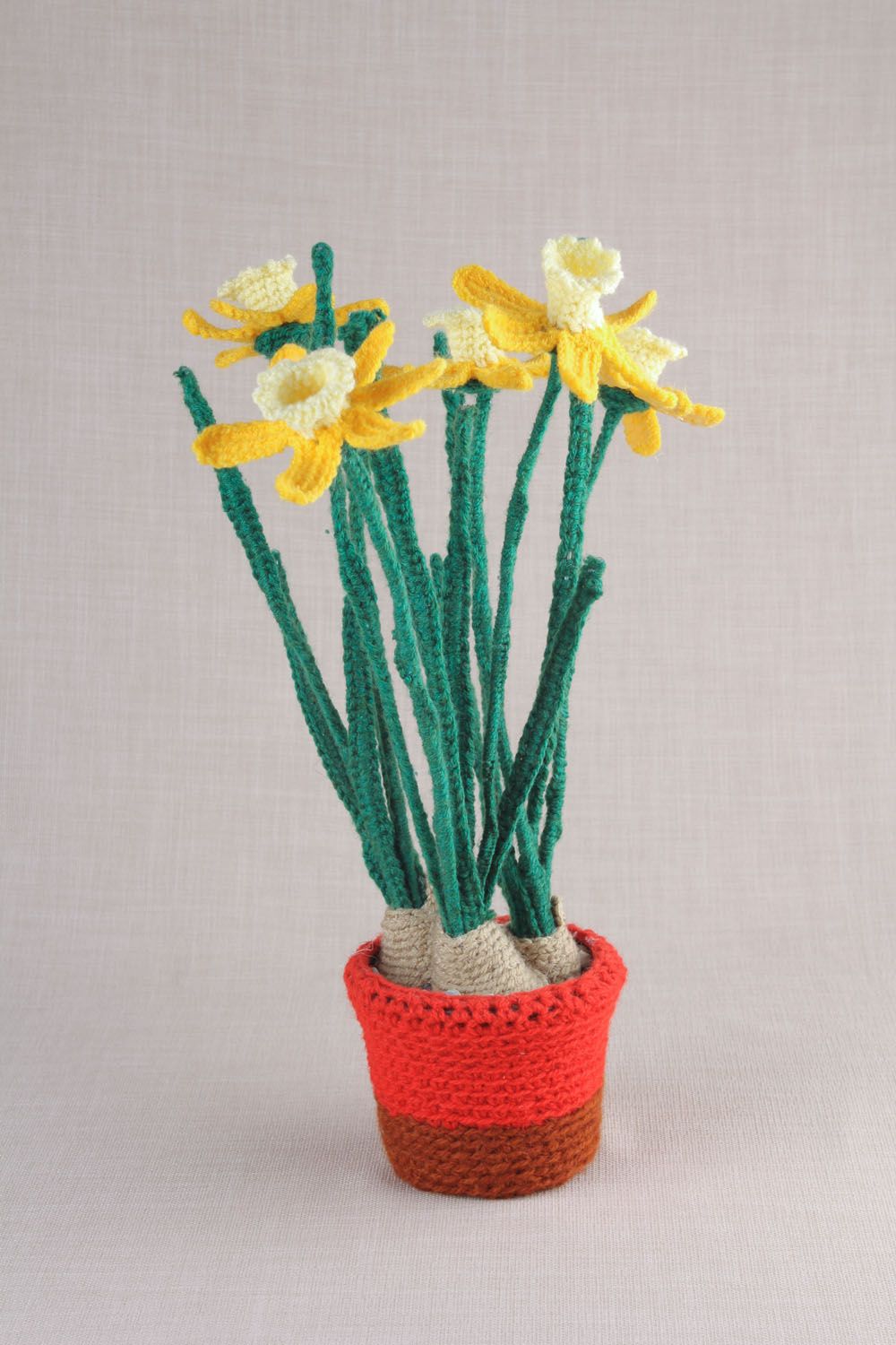 Crochet decorative element Narcissuses photo 5