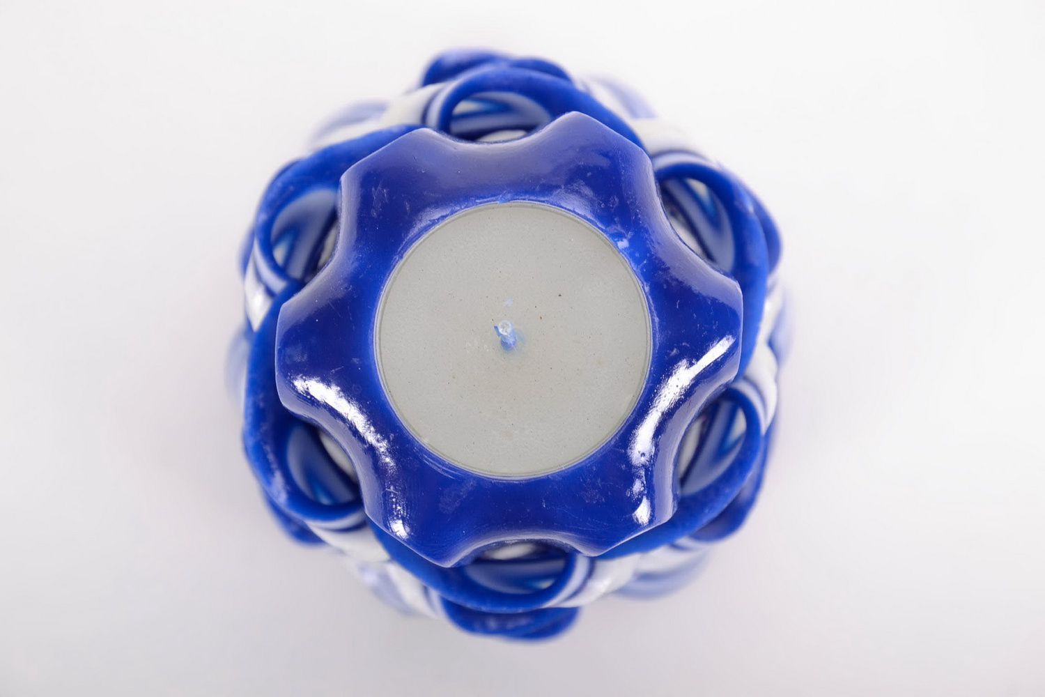 Carved candle Blue lily photo 2