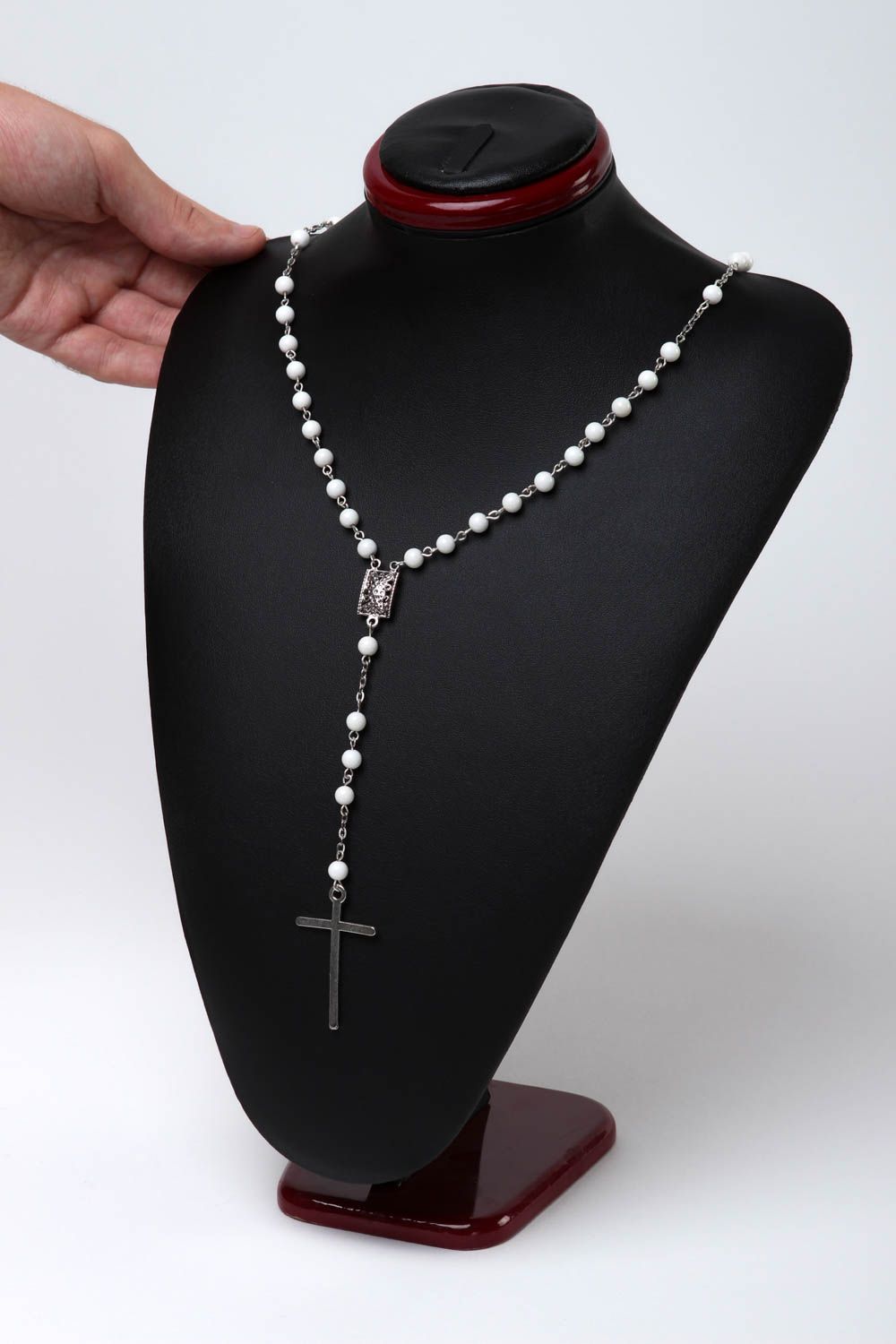 Handmade rosary designer accessory unusual necklace gift ideas rosary with cross photo 5