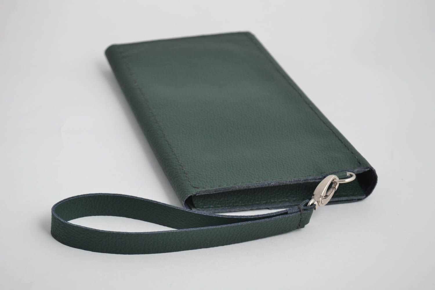 Unusual handmade leather clutch bag leather handbag leather goods gift ideas photo 5