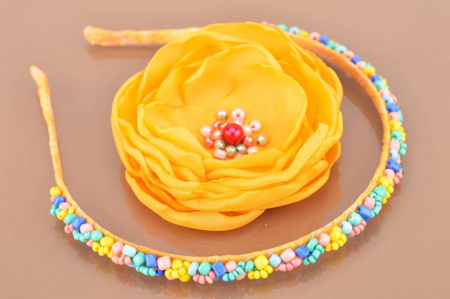 Ensemble d'accessoires à cheveux serre-tête et barrette fleur faits main photo 4