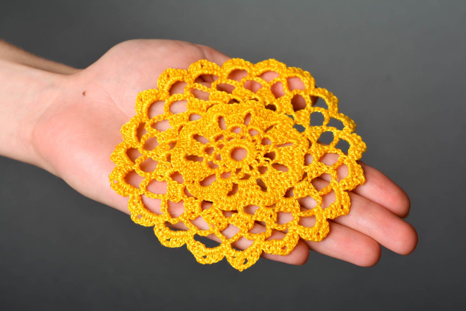 Handmade crocheted napkin stylish designer textile cute kitchen accessory photo 2
