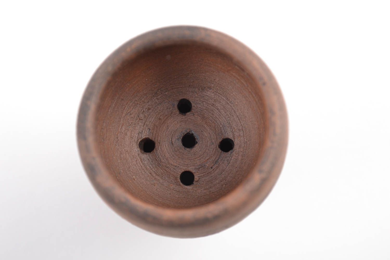 Small handmade designer clay hookah bowl with patterns photo 3