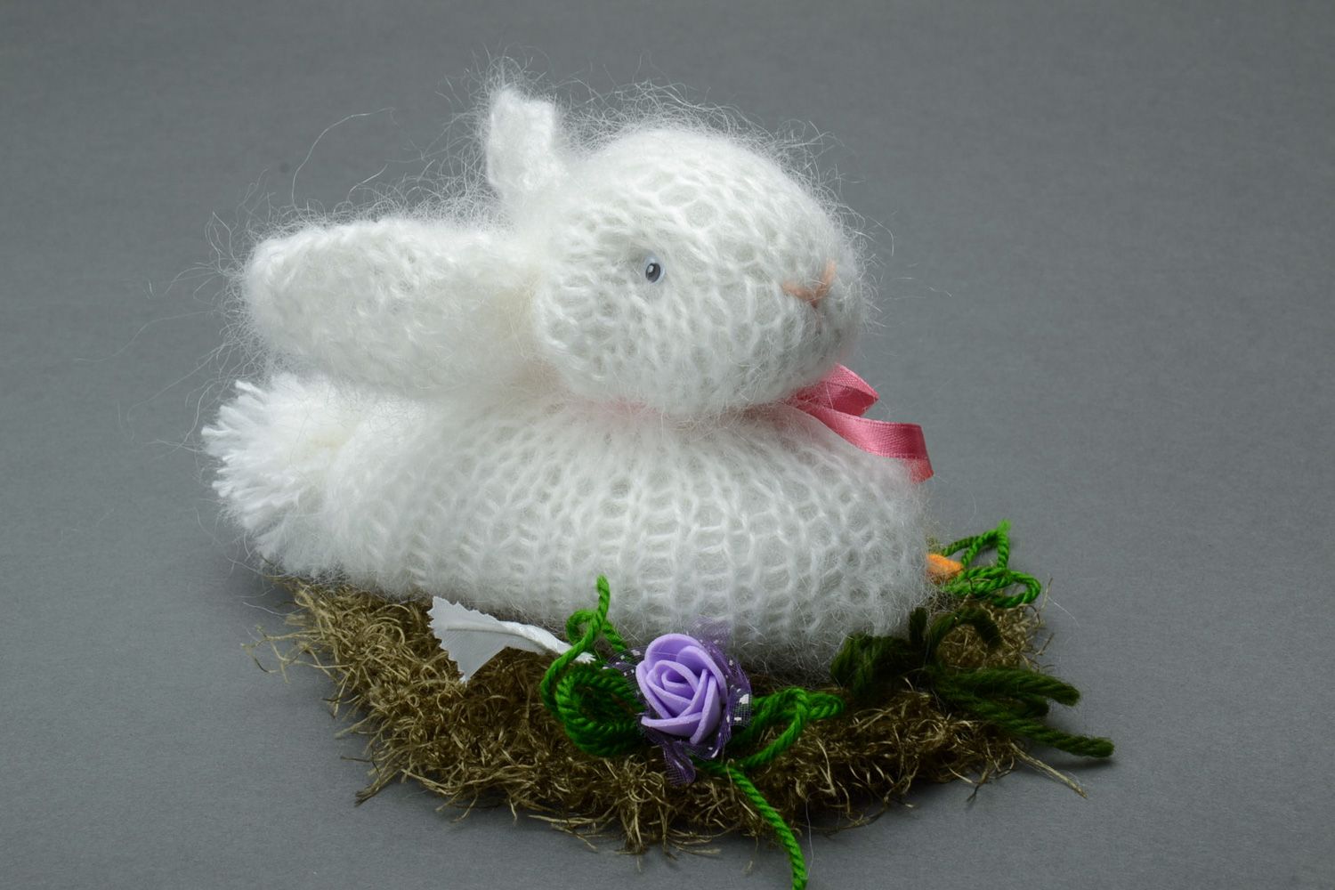 Handmade soft crochet toy rabbit for Easter photo 2