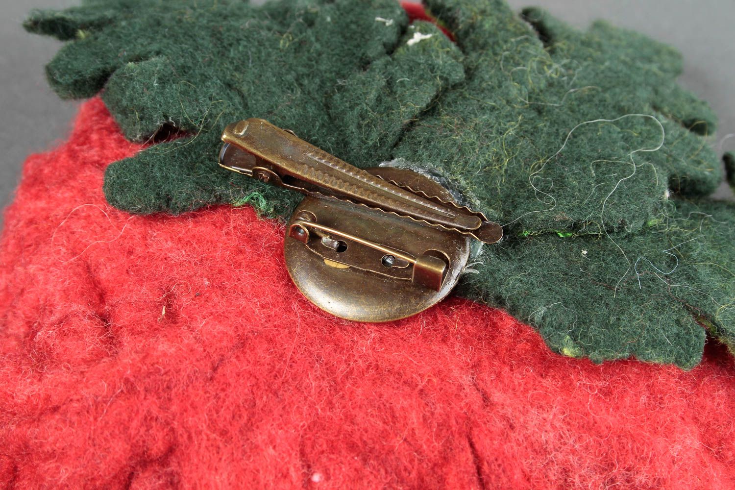 Broche de fieltro bisutería artesanal accesorio de moda amapola roja elegante foto 5