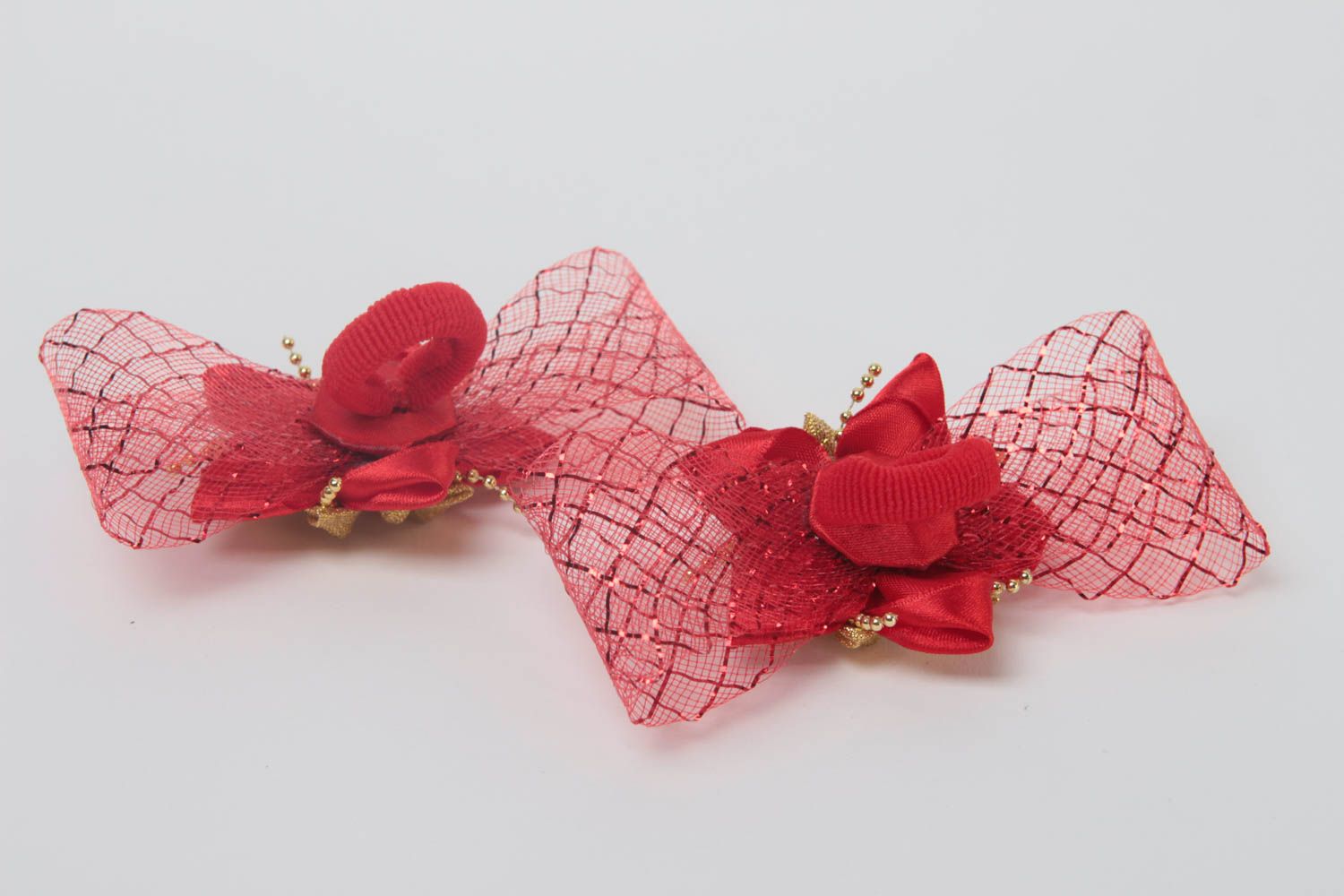 Set of 2 handmade hair accessories hair scrunchies flowers for hair girls gifts photo 4
