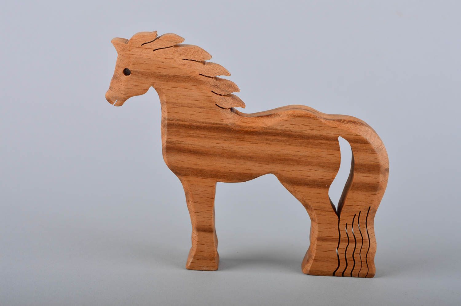 Jouet cheval en bois de hêtre fait main naturel écologique Cadeau pour bébé photo 2