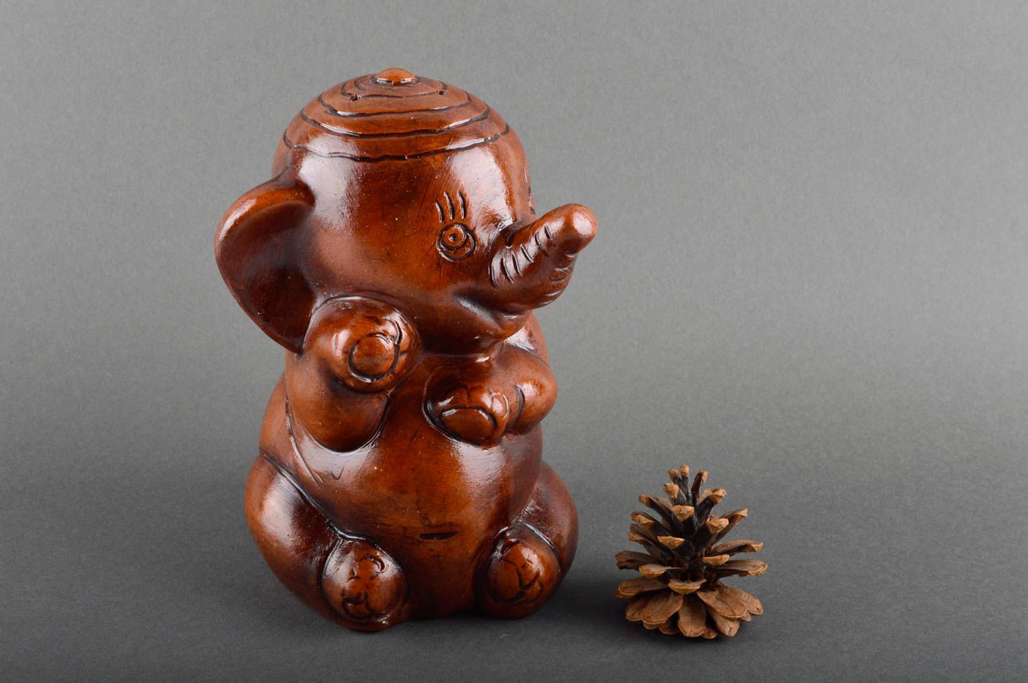 Hucha de cerámica artesanal elemento decorativo regalo original Elefante foto 1
