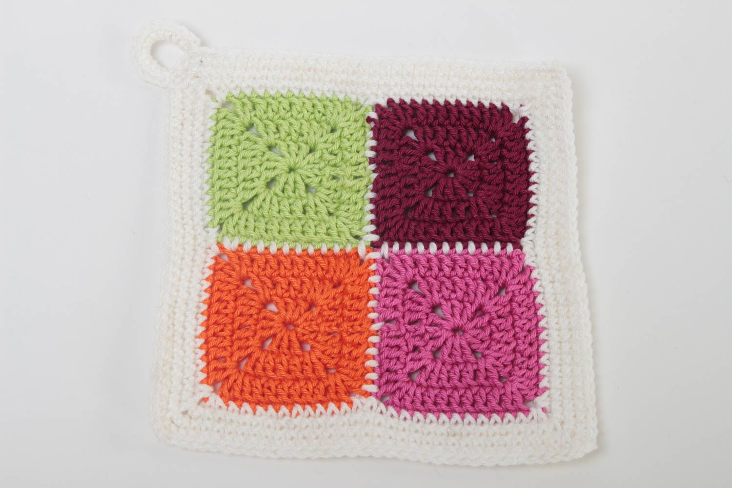 Handmade potholder crochet pot holder kitchen accessory designer potholder photo 2