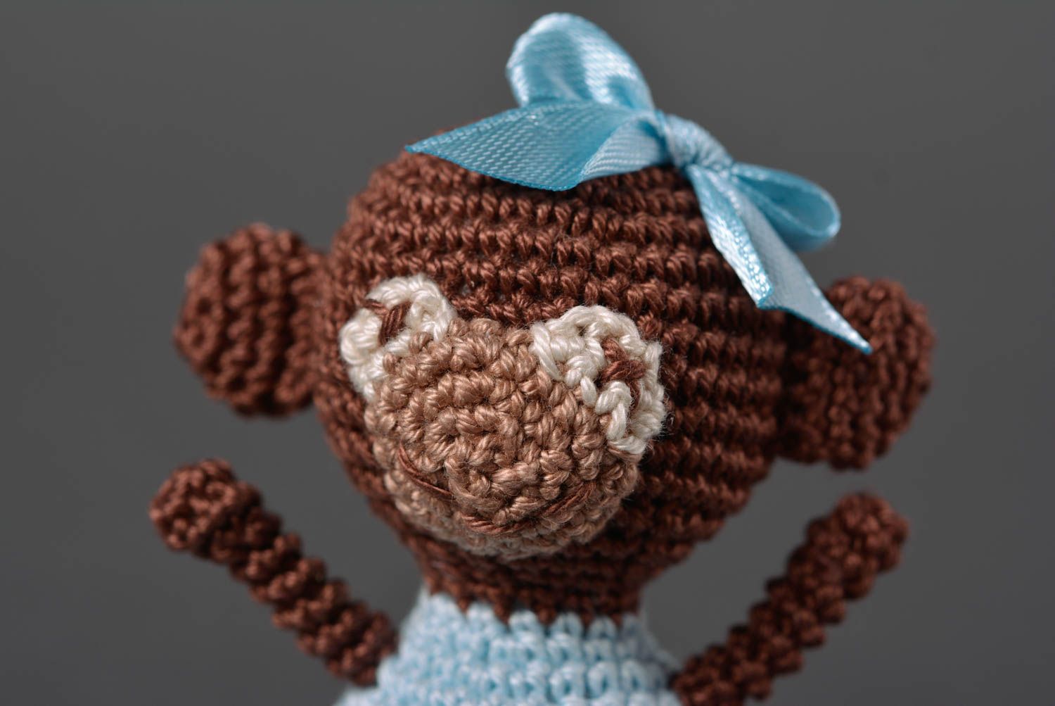 Beautiful handmade crochet toy soft toy monkey nursery design gifts for kids photo 2