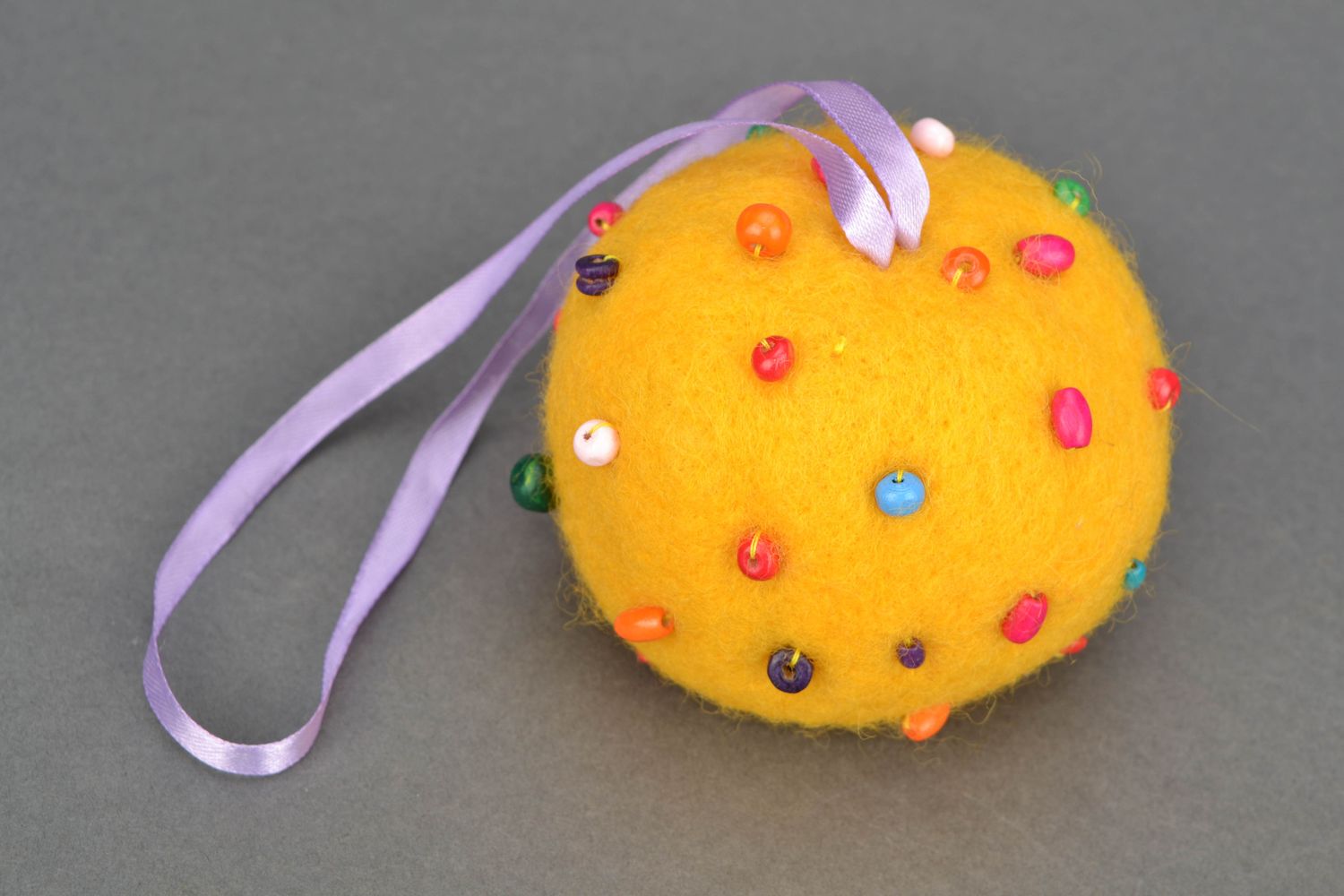 Wool felted New Year's tree decoration photo 1