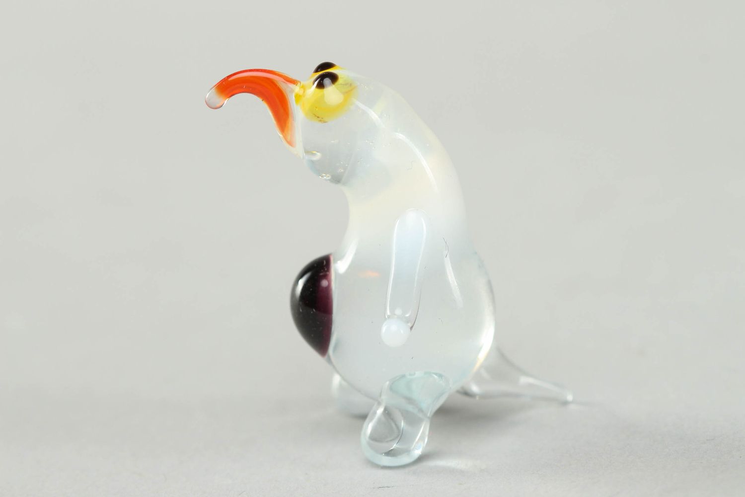 Figurine en verre au chalumeau artisanale Pingouin photo 2