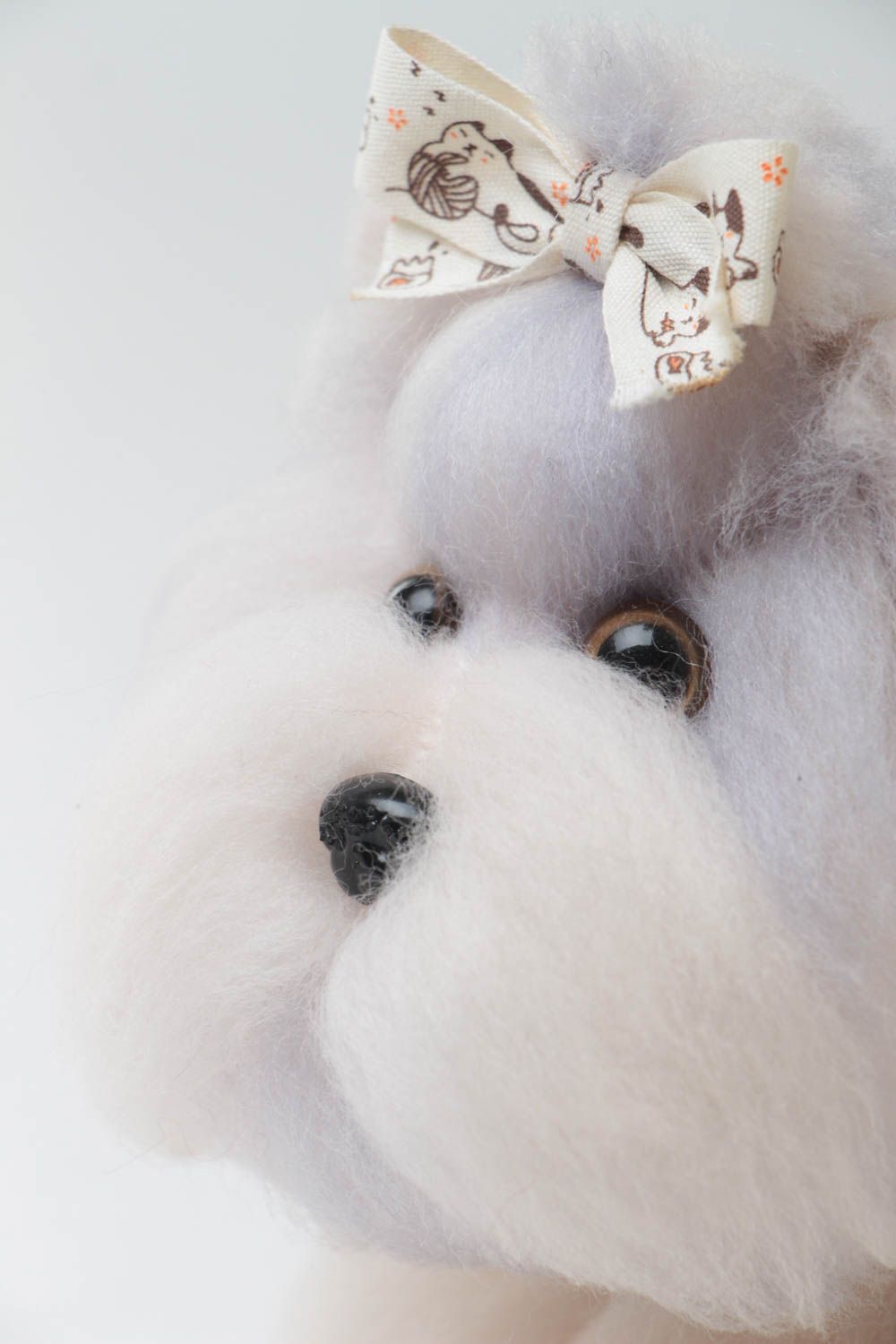 Schönes Wolle Kuscheltier Hund handmade Yorkshire Terrier für Kinder und Dekor foto 3