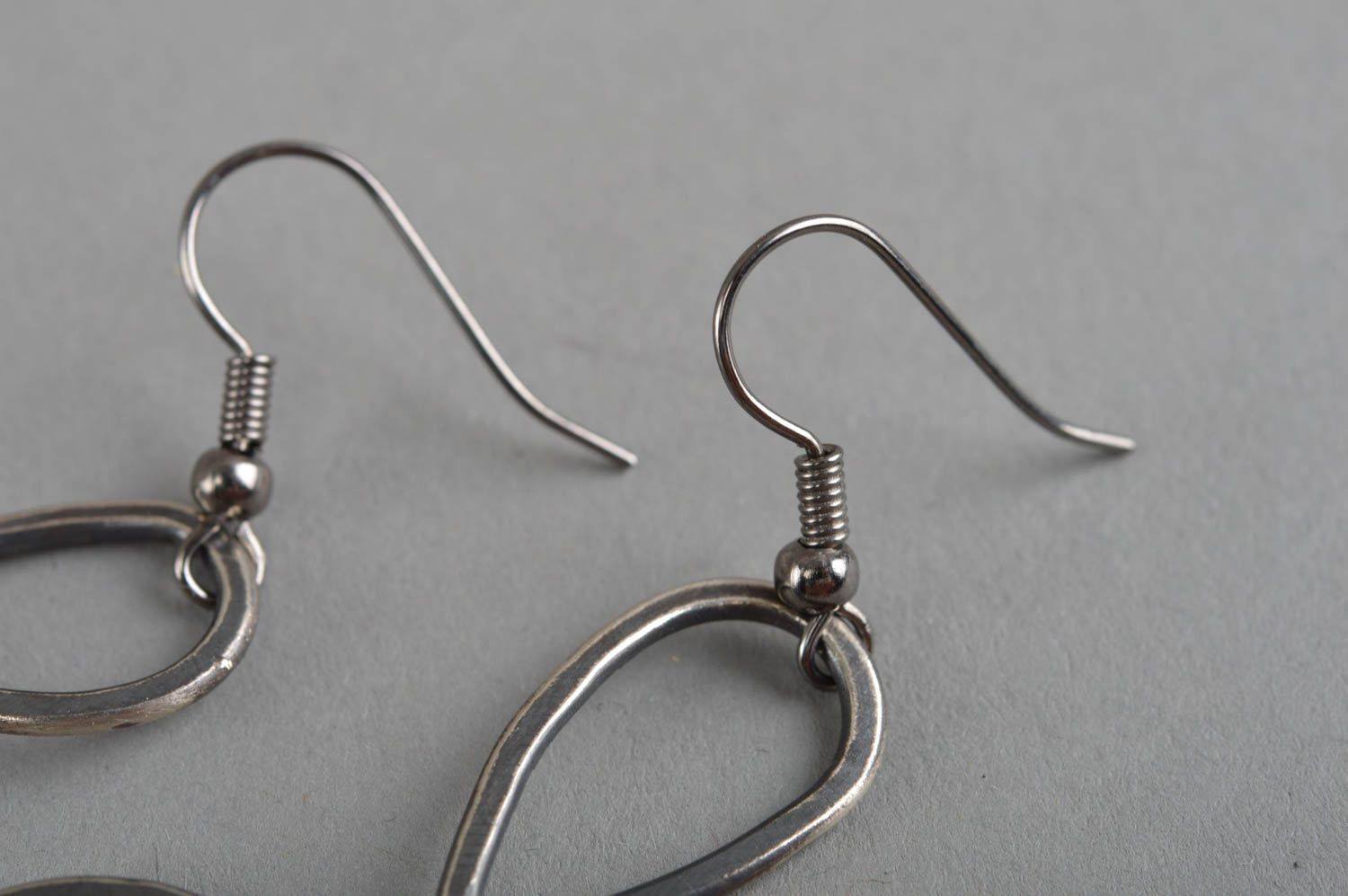 Beautiful handmade metal earrings forged cupronickel earrings fashion jewelry photo 4