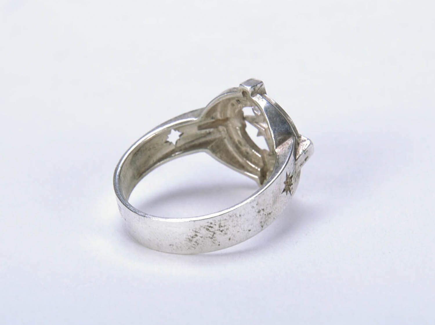 Silver ring with stones  photo 2