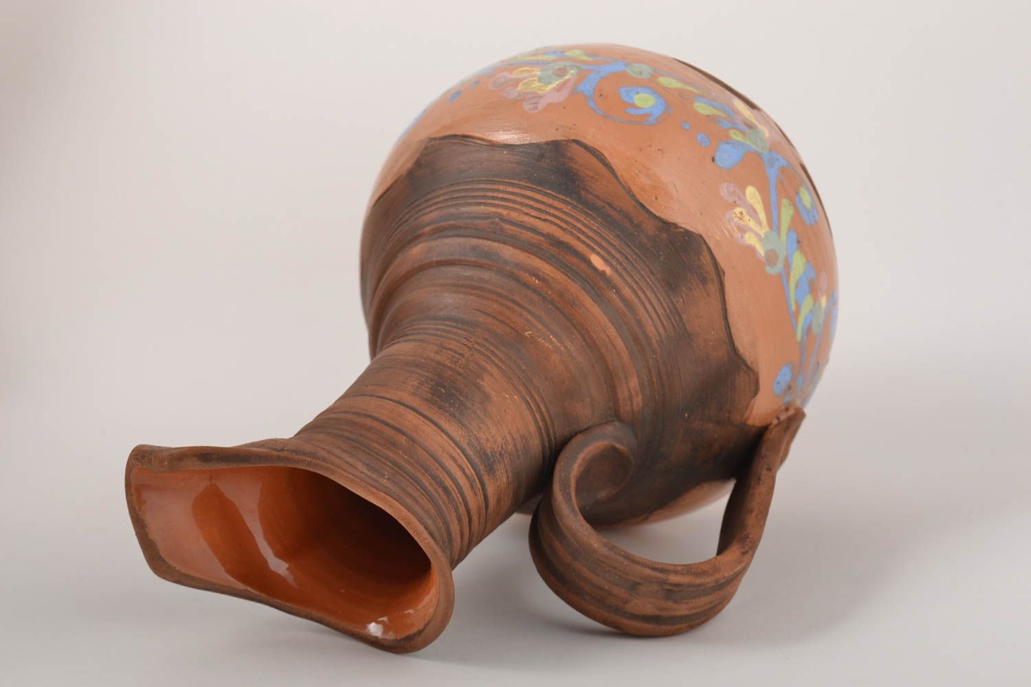 Jarro de cerámica hecho a mano vajilla original étnica utensilios de cocina foto 4