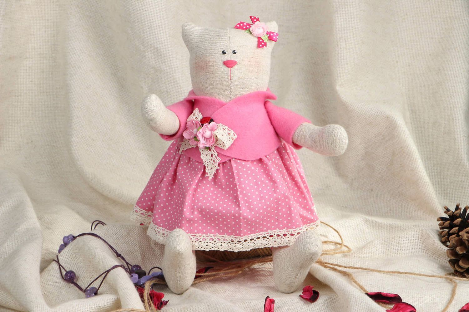 Handmade textile toy Cat Kitty photo 5