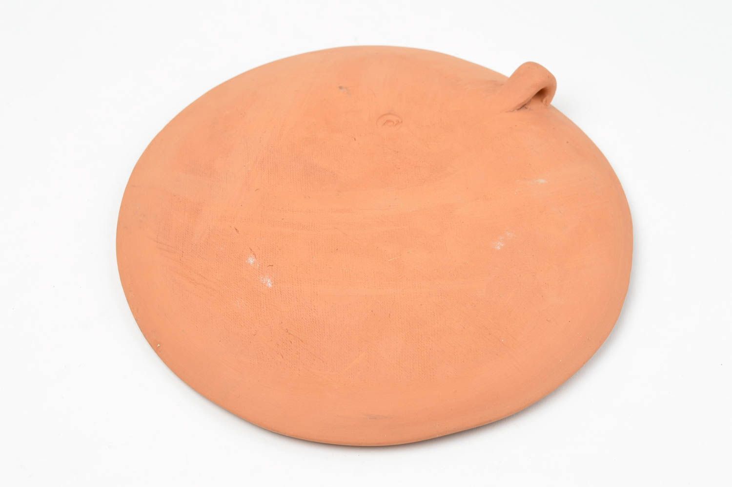 Настенная тарелка из красной глины ручная работа роспись акрилом лепка фото 4