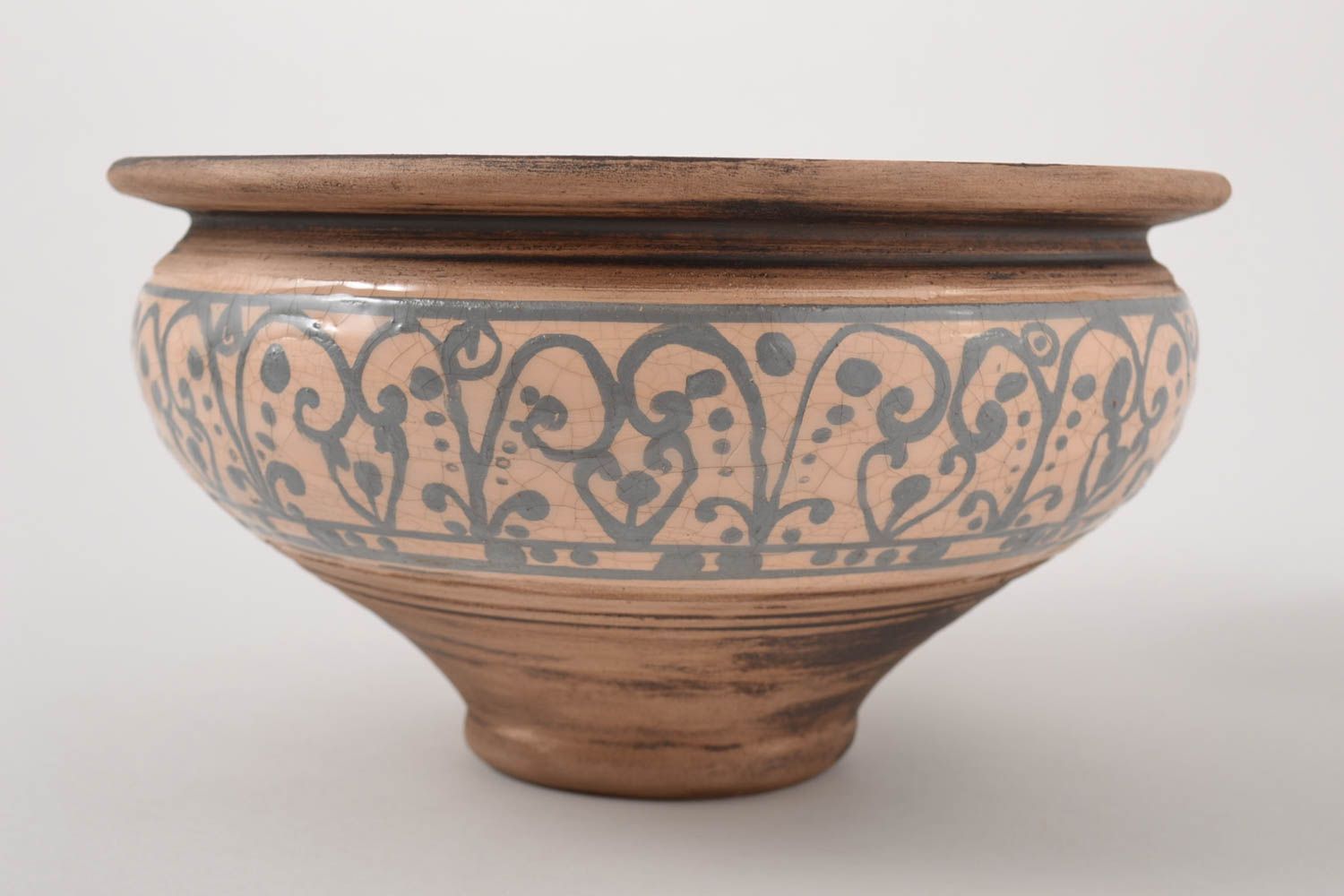 Handmade ceramic bowl unusual pottery handmade tableware accessory for home  photo 5