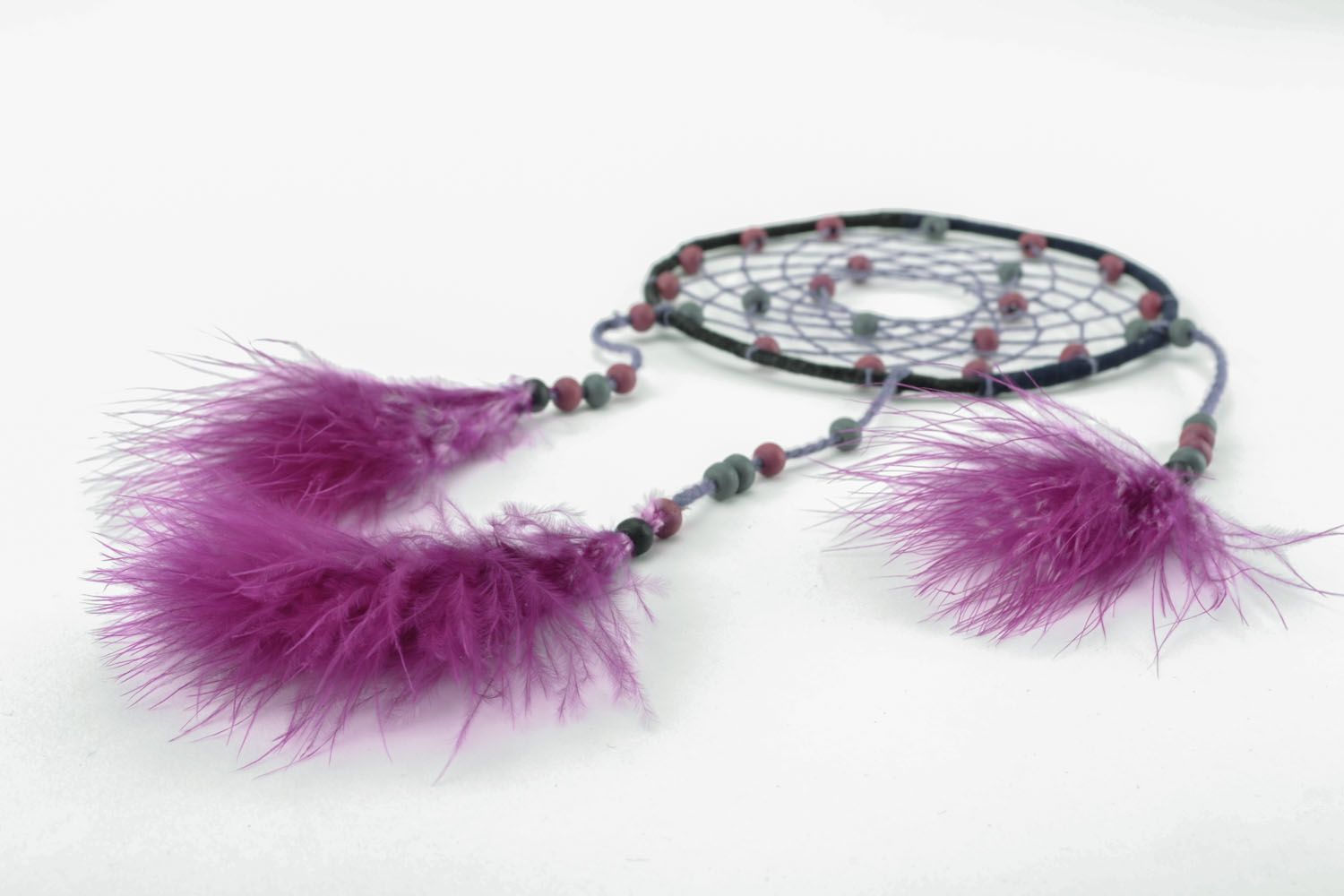 Dreamcatcher with goose and chicken feathers photo 2