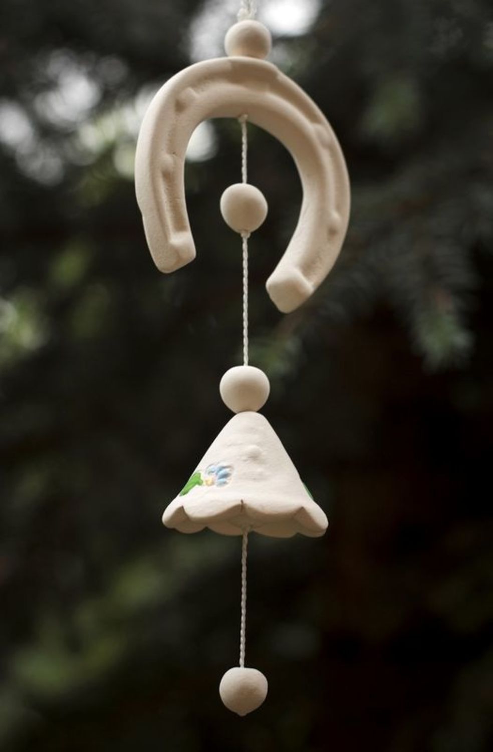 Hanging triangle ceramic bell photo 4