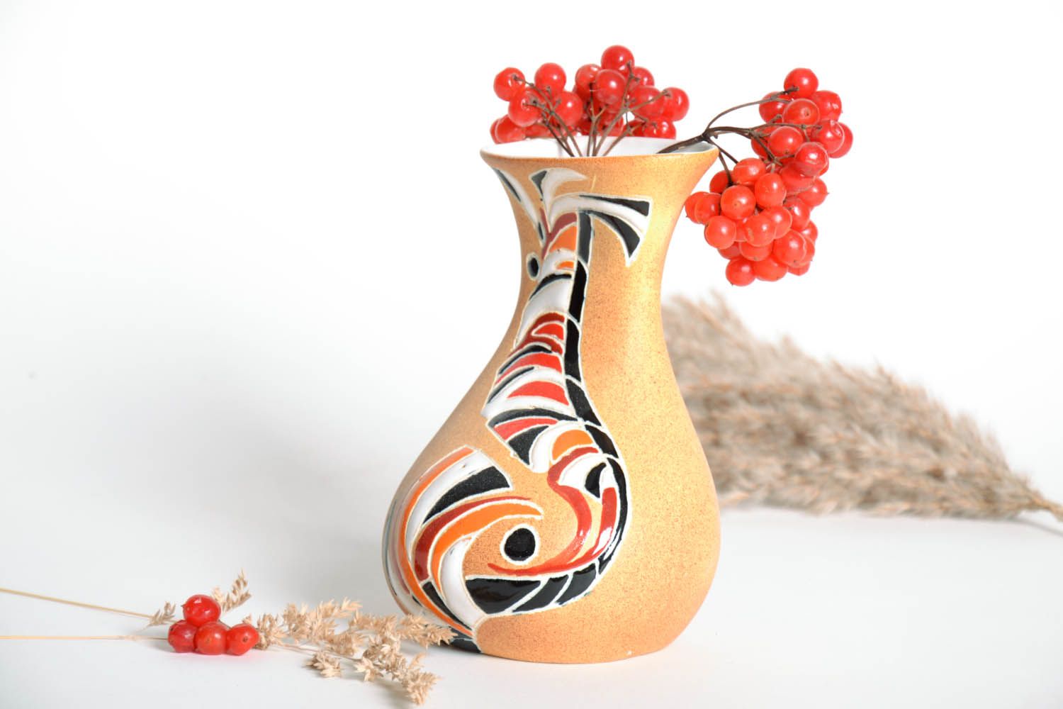 Keramische Vase mit geometrischer Musterung foto 1
