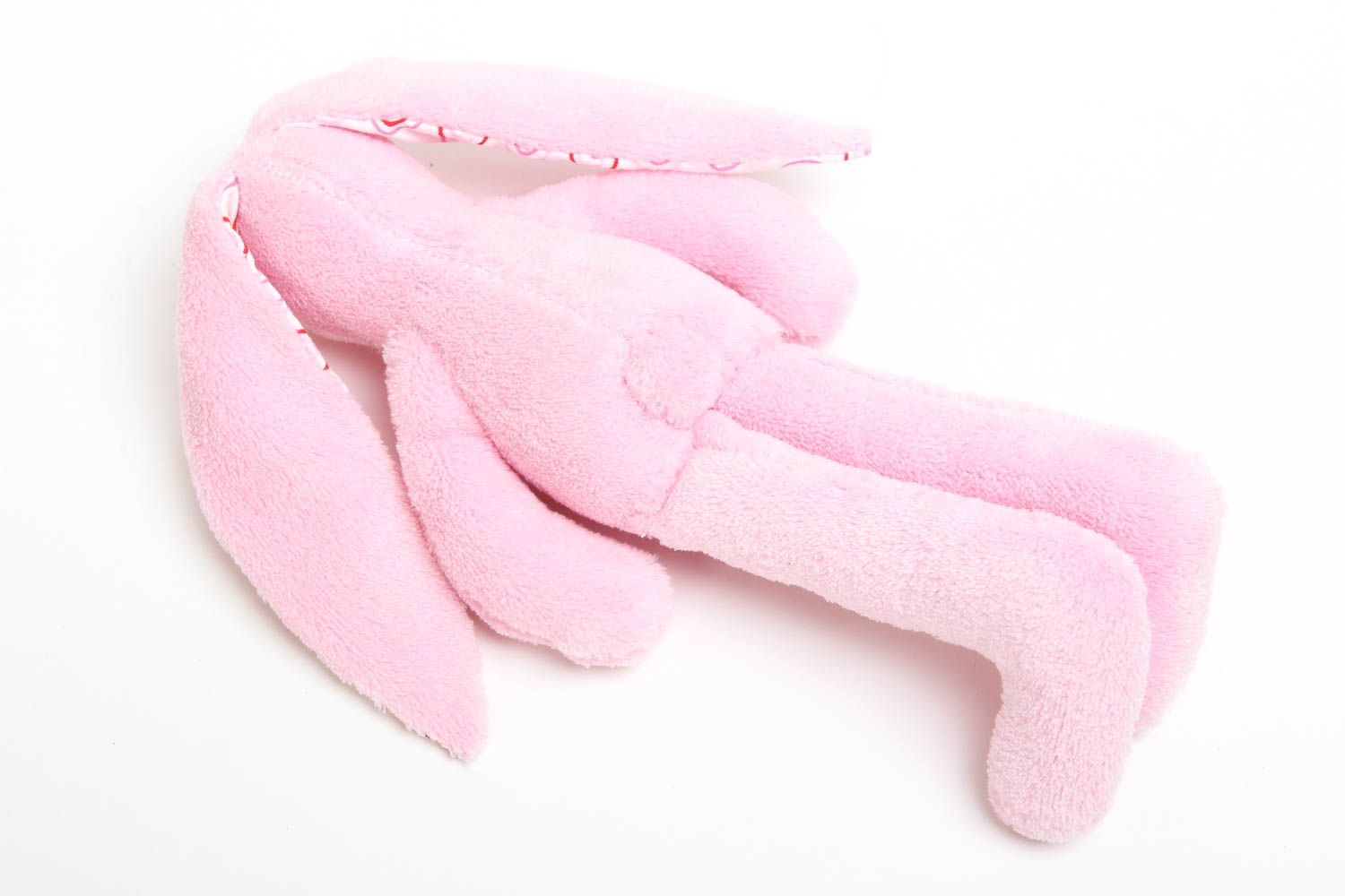 Handmade rosa Kuscheltier HaseStoff Spielzeug aus Trikotage Geschenk für Kinder foto 4