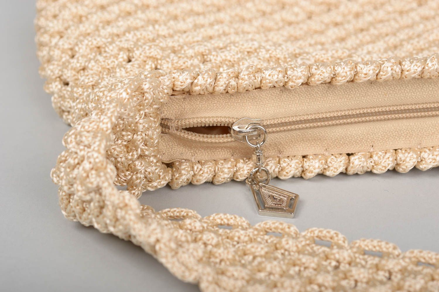 Bolso artesanal de cuerdas color blanco regalo para mujeres accesorio de moda foto 3