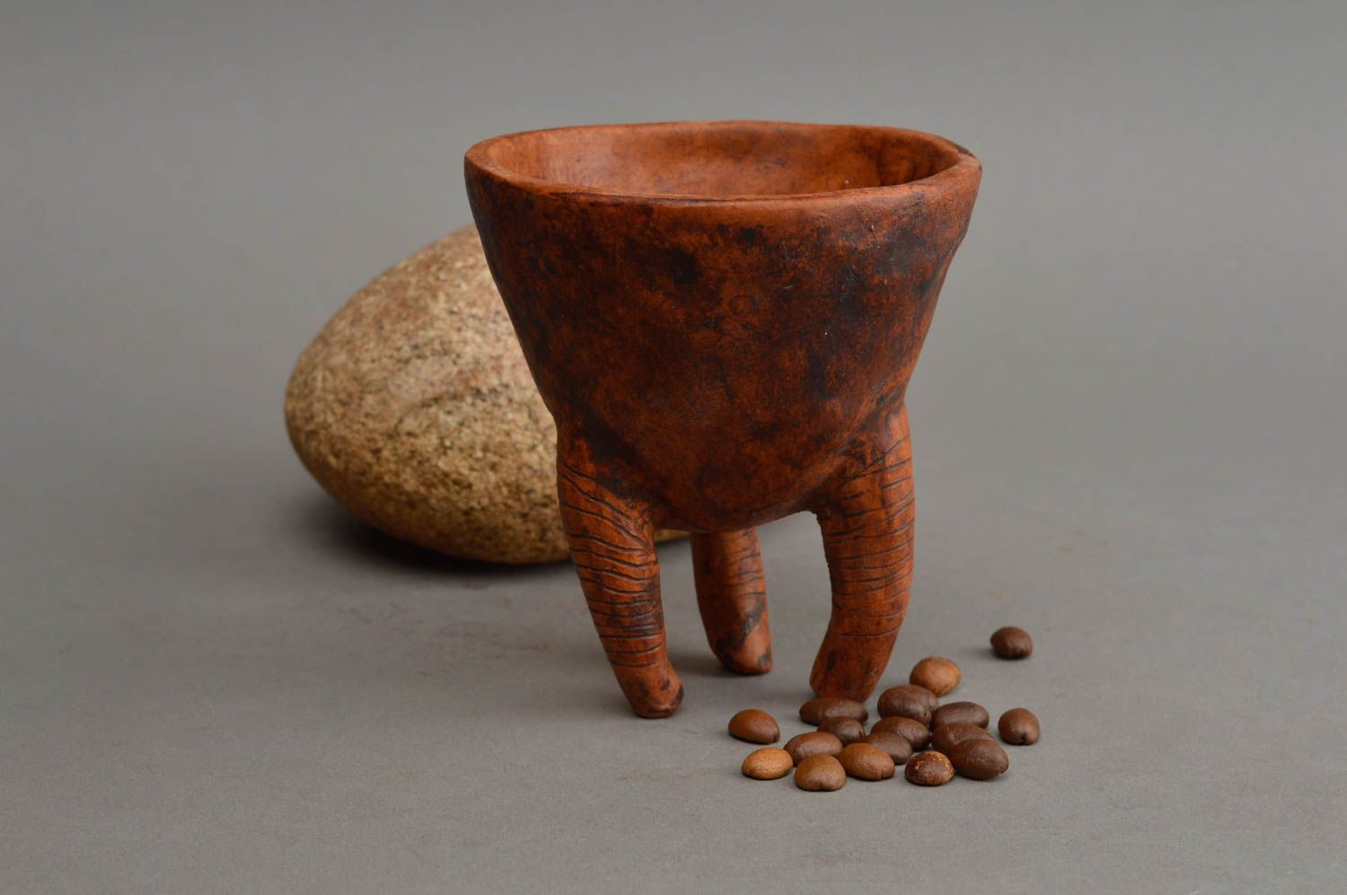 Ceramic handmade bowl unusual utensils made of clay stylish kitchenware photo 1