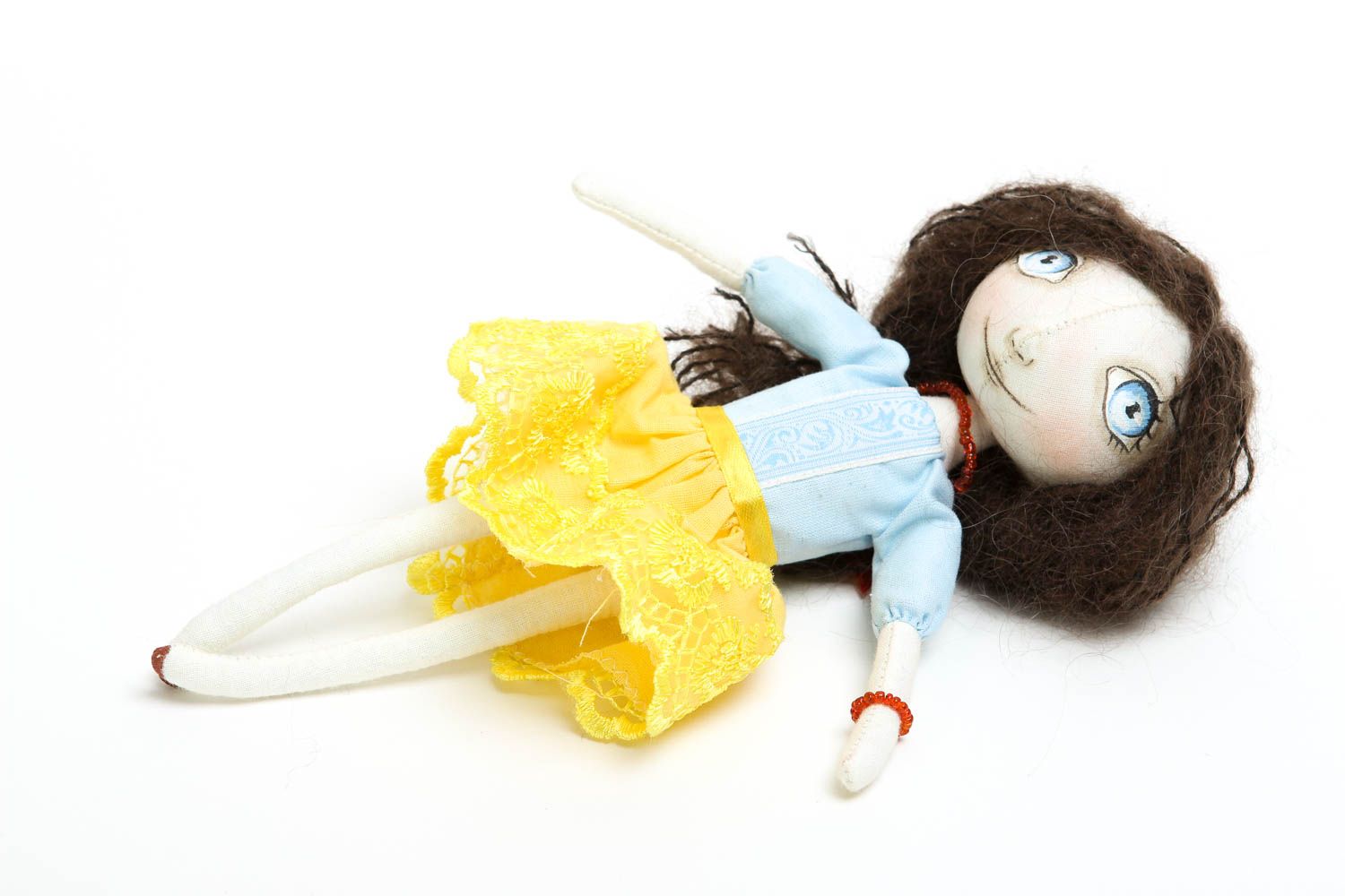Кукла ручной работы кукла из ткани хлопковой авторская кукла маленькая фото 3