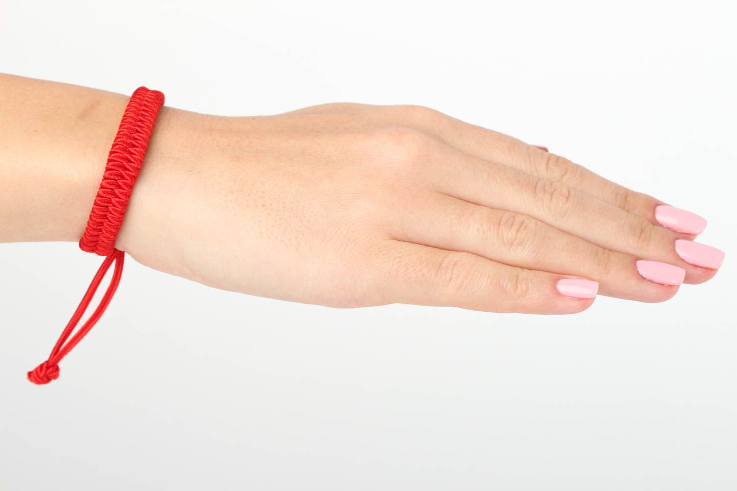 Bracelet rouge Bijou fait main tressé en fils de coton réglable Cadeau enfant photo 5