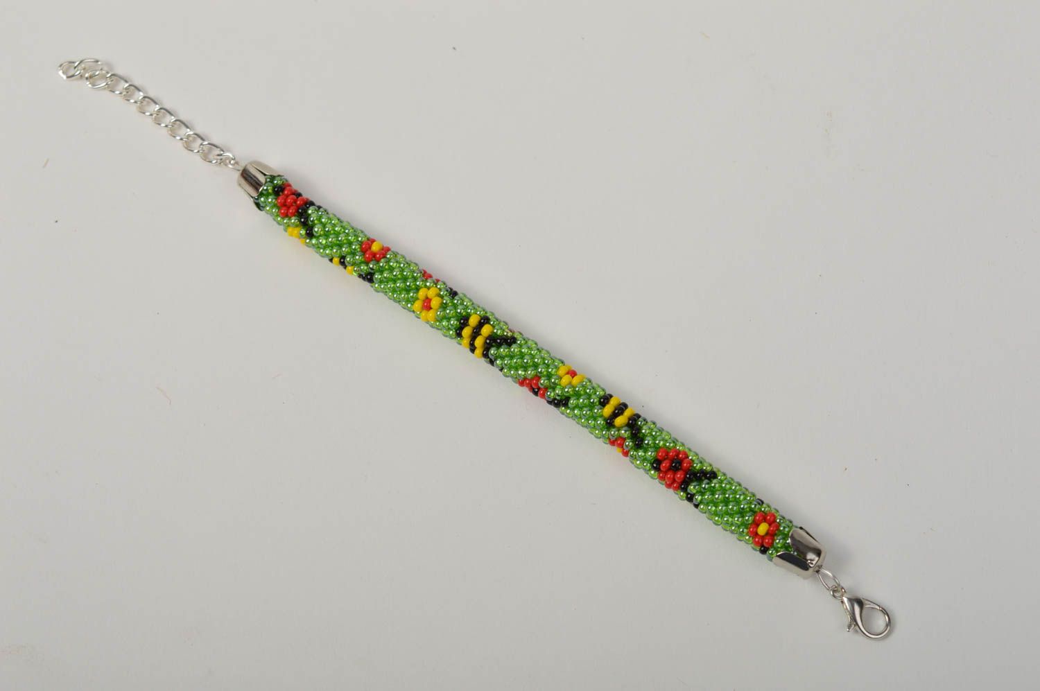 Handmade designer seed beaded cord bracelet unique bijoutery accessories for her photo 3