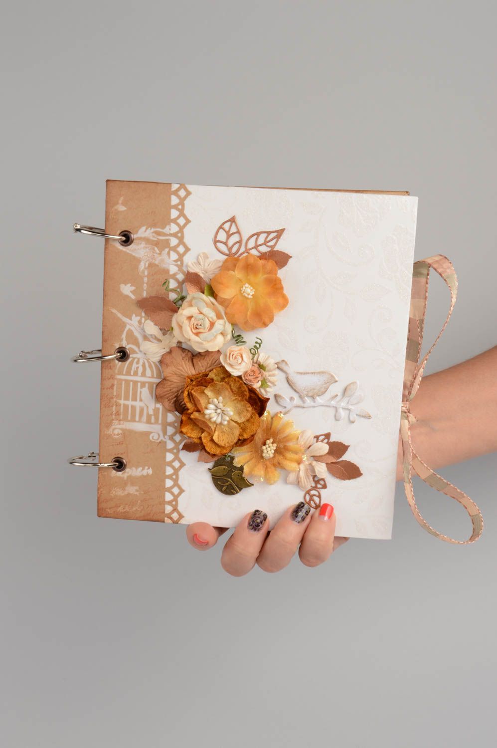 Schönes Gästebuch zur Hochzeit für Glückwünsche aus Papier Scrapbooking handmade foto 5