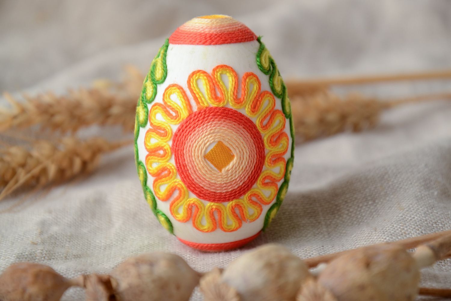 Пасхальное яйцо декоративное Солнце фото 1