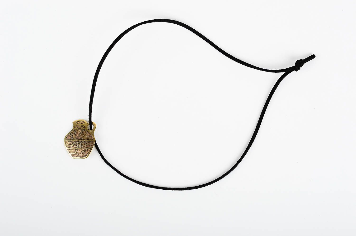 Подвеска на шею handmade украшение из латуни металлическая бижутерия Сосуд фото 1